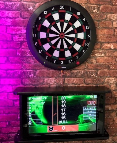 dart board with screen