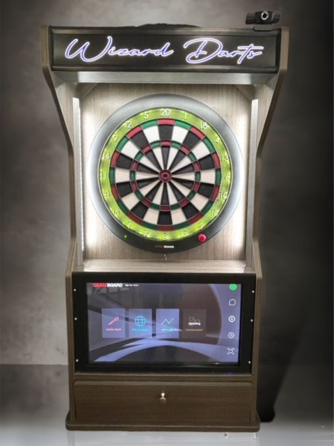 brydning jeg er enig komponent CUSTOM DART CABINET- WALL MOUNT- “LEGACY SERIES” -SKYLINE WALNUT FINISH-  CLICK ON PRODUCT IMAGE TO SEE INCLUDED OPTIONS – FLAT RATE SHIPPING : Gran  Board World